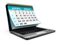 April 2024 Spiral Calendar can be used for Stationary, flyer, banner background. 3d render Royalty Free Stock Photo