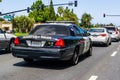 April 30, 2019 Sunnyvale / CA / USA - Police car driving on the streets of Sunnyvale, Santa Clara county