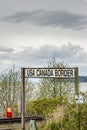April 14, 2019 - Surrey, British Columbia: BNRR Railway USA Canada border sign.