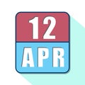 april 12th. Day 12 of month,Simple calendar icon on white background. Planning. Time management. Set of calendar icons for web