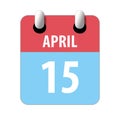 april 15th. Day 15 of month,Simple calendar icon on white background. Planning. Time management. Set of calendar icons for web