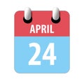 april 24th. Day 24 of month,Simple calendar icon on white background. Planning. Time management. Set of calendar icons for web