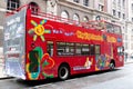 City Sightseeing Dublin famous double deck tour buses, which go around the city and stop at points of interests where people can h