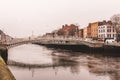 The Ha`penny Bridge, officially the Liffey Bridge, is a pedestrian bridge built in May 1816 over the River Liffey in Dublin, Irela Royalty Free Stock Photo