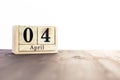 April 4th, fourth month of the clendar - copy space for text next to April symbol Royalty Free Stock Photo