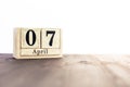 April 7th, fourth month of the clendar - copy space for text next to April symbol Royalty Free Stock Photo
