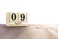 April 9th, fourth month of the clendar - copy space for text next to April symbol Royalty Free Stock Photo