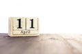 April 11th, fourth month of the clendar - copy space for text next to April symbol Royalty Free Stock Photo