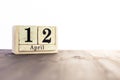 April 12th, fourth month of the clendar - copy space for text next to April symbol Royalty Free Stock Photo