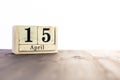 April 15th, fourth month of the clendar - copy space for text next to April symbol Royalty Free Stock Photo