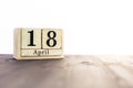 April 18th, fourth month of the clendar - copy space for text next to April symbol Royalty Free Stock Photo