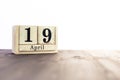 April 19th, fourth month of the clendar - copy space for text next to April symbol Royalty Free Stock Photo