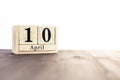 April 10th, fourth month of the clendar - copy space for text next to April symbol Royalty Free Stock Photo