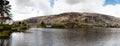 Gouganebarra Lake and the river Lee, with the Saint Finbarr`s Oratory chapel in the background. Royalty Free Stock Photo