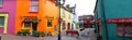 Colorful houses in Newman`s Mall and Market street in Kinsale