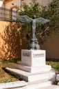 April 28th 2019 - Lemnos island, Greece - Sculpture dedicated to immigrants located in Atsiki village