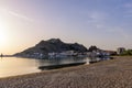 April 26th 2019 - Myrina, Lemnos island, Greece - Evening colors over the picturesque harbor of Myrina, the capital of Lemnos isla
