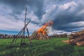 Easter Big Fire in Potsdam Royalty Free Stock Photo