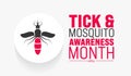 April is Tick and Mosquito Awareness Month background template. Holiday concept. use to background