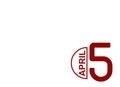 5 April. Today Date of month, Simple calendar icon on background. Planning. Time management. Set of calendar icons for web design