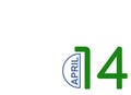 14 April. Today Date of month, Simple calendar icon on background. Planning. Time management. Set of calendar icons for web design