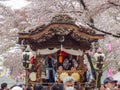 2016 April 10. Tokyo Japan. A japanese traditional music show with enjoy people at Hamura city Cherry blossom sakura festival