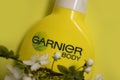 April 16, 2022 Ukraine city of Kyiv, a bottle of summer with flowers from the company Garnier