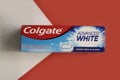 April 25, 2023 Ukraine city Kyiv Colgate toothpaste care a treatment background protection concepts