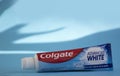 April 25, 2023 Ukraine city Kyiv Colgate toothpaste care a hygiene background protection concepts