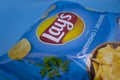 April 14, 2022, Ukraine, city of Kyiv Pack package original potato chips Lays