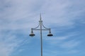 14 April 2023 - United Kingdom: Old fashioned street lamps against blue sky Royalty Free Stock Photo