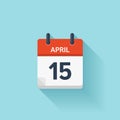 April 15. Vector flat daily calendar icon. Date and time, day, month. Holiday Royalty Free Stock Photo