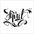 April, vector letterin, months lettering vector