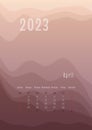 2023 april vertical calendar every month separately. monthly personal planner