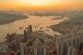 Victoria Harbour at evening during sunset, view at Devil Peak 9 April 2022