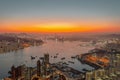 Victoria Harbour at evening during sunset, view at Devil Peak 9 April 2022