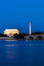 APRIL 10, 2018 - WASHINGTON D.C. - Memorial Bridge at dusk spans Potomac River and features. City, landmark Royalty Free Stock Photo