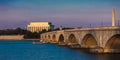 APRIL 10, 2018 - WASHINGTON D.C. - Memorial Bridge spans Potomac River and features Lincoln. Landmark, bridge Royalty Free Stock Photo