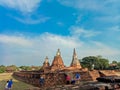 On April 1, 2018 at the Wat Chaiwatthanaram temple in Ayuthaya Historical Park, a UNESCO world heritage site in Thailand Royalty Free Stock Photo