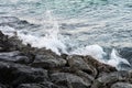 Ocean crash against the rocks on coastline. Royalty Free Stock Photo