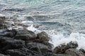 Ocean crash against the rocks on coastline. Royalty Free Stock Photo