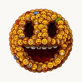 1 April wold fools day. Smiley face made of many small smiles. Unusual and creative smile crowd concept.
