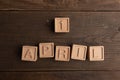 April 1 on wooden cubes. Calendar for April. Fools' Day, calendar date April 1