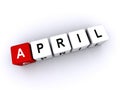 april word block on white Royalty Free Stock Photo