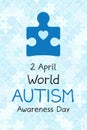 2 April World Autism awareness day banner. Symbol of autism. Design template for background, card, print, poster or