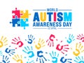 2 April world Autism Awareness Day colorful Puzzle banner design template Royalty Free Stock Photo