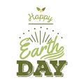 April 22 World Earth Day. logotypes set for greeting cards or banner with text and fonts lettering in retro hipster Royalty Free Stock Photo