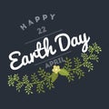 April 22 World Earth Day. logotypes set for greeting cards or banner with text and fonts lettering in retro hipster Royalty Free Stock Photo