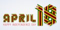 April 18, Zimbabwe Independence Day congratulatory design with Zimbabwean flag elements. Vector illustration