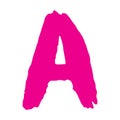 Coral Alphabet Handwritten. Fuchsia Font Bold. Salmon Calligraphy Bold. Hand Watercolour. Script Bold. Typography Handmade. Pink B
